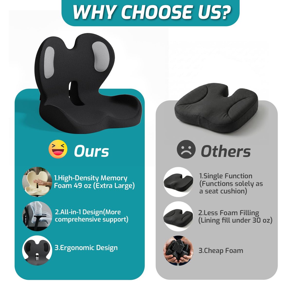 Ergonomic Seat Cushion & Lumbar Support Pillow B782352