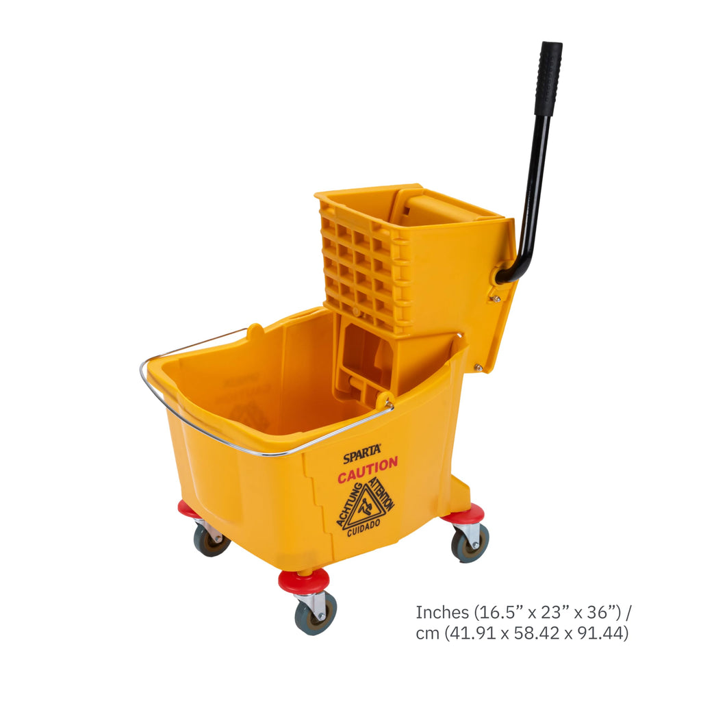 35-Quart Commercial Mop Bucket with Side-Press Wringer T4666