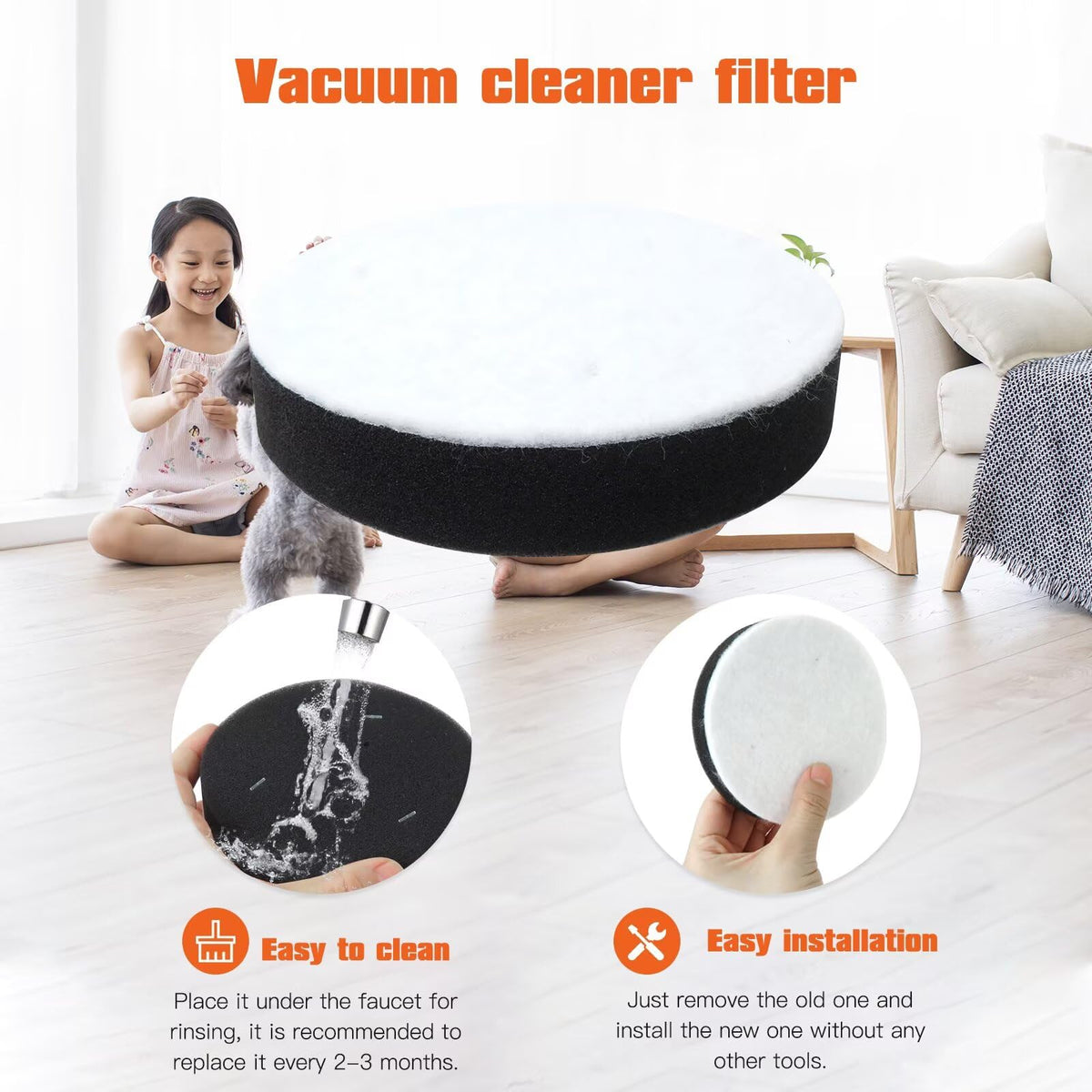4 Pack Replacement Filter for Upright Vacuum N839
