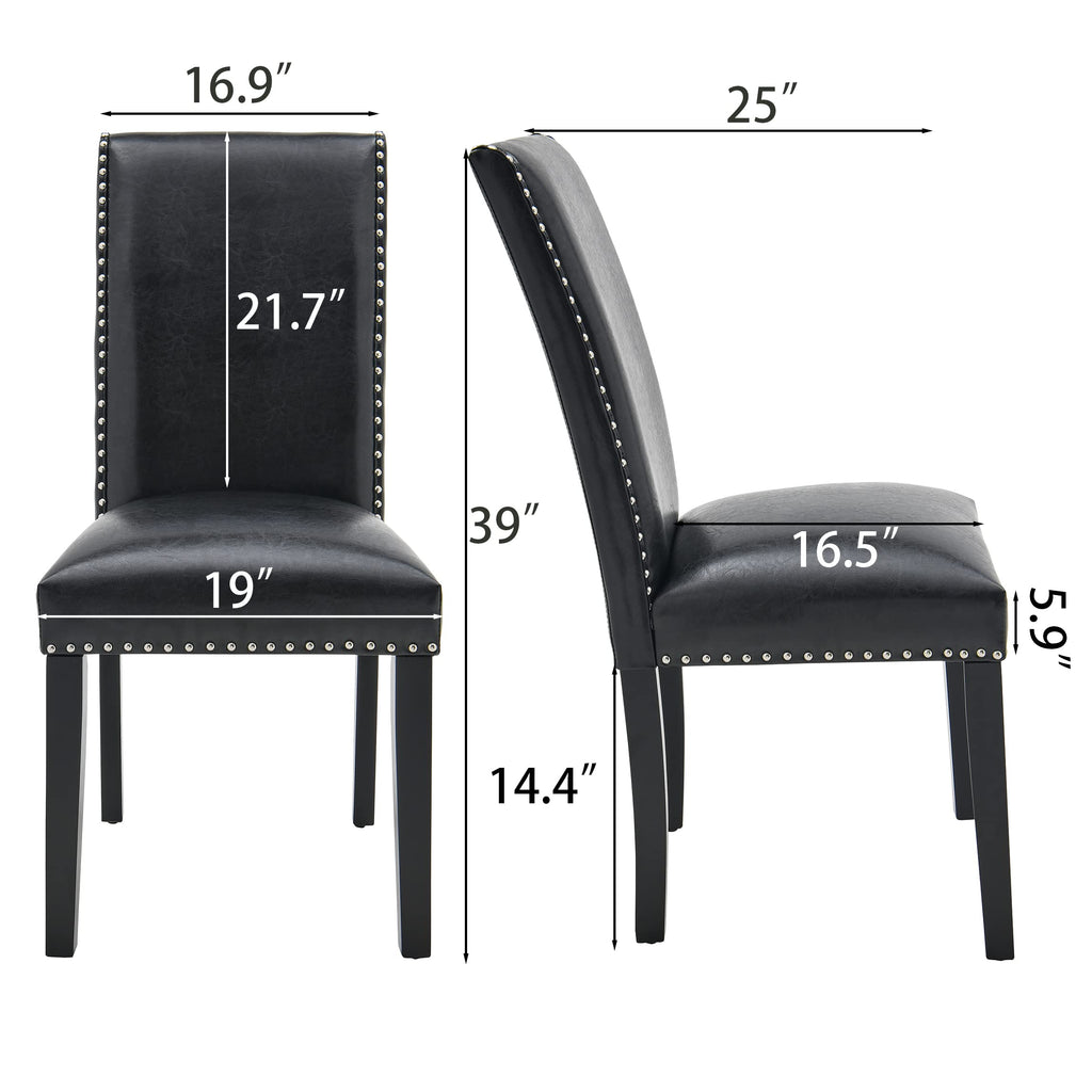 Black PU Dining Chairs Set of 2 N99796