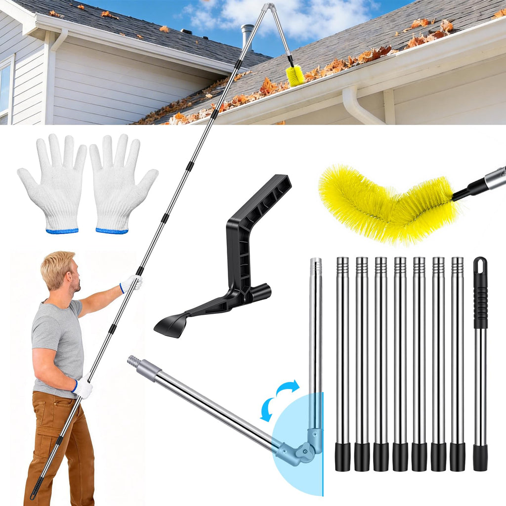 13FT Adjustable Gutter Cleaning Brush Kit with Shovel R103319
