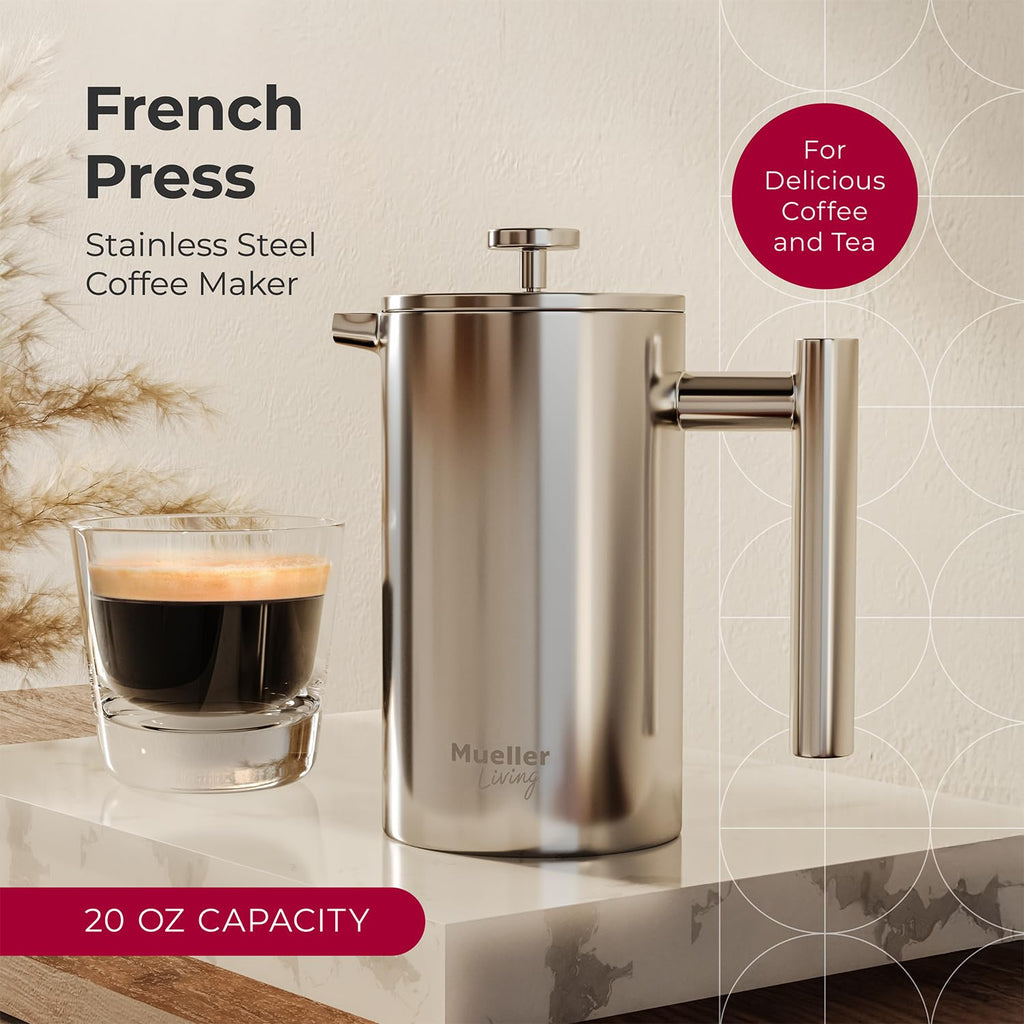 20oz Stainless Steel French Press Coffee Maker P961329
