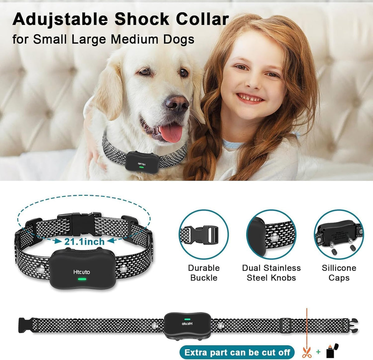 Wireless Dog Fence and Remote Training Collar, IPX7 Waterproof, Black U6063