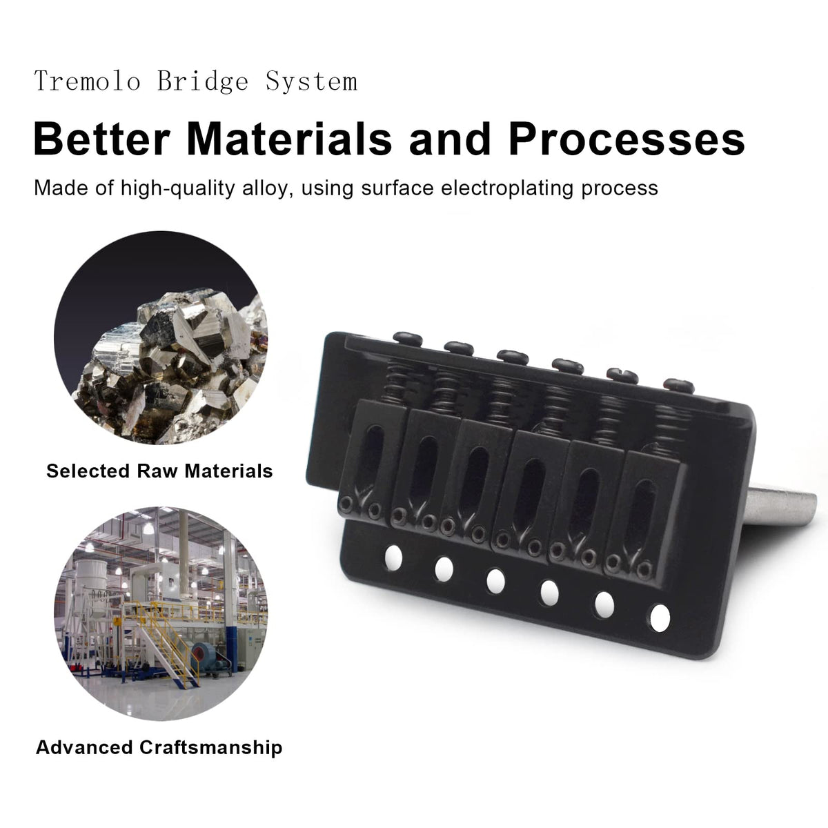 52.5mm Black Tremolo Bridge Set W288