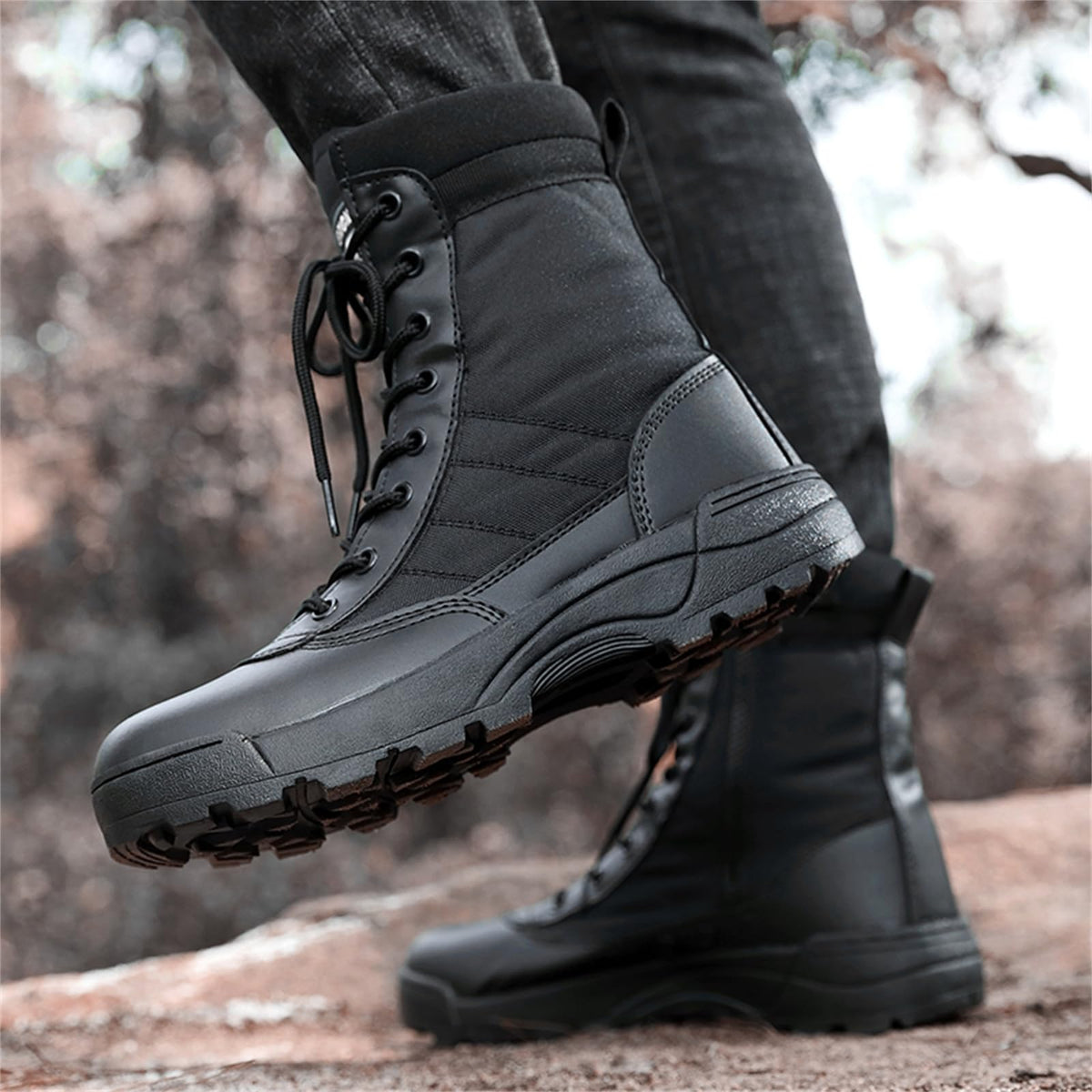 8 Inch High Top Suede Leather Military Tactical Boots O663626