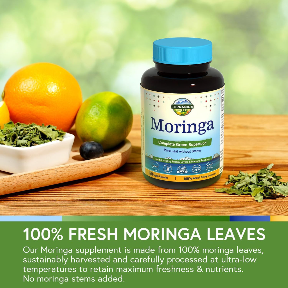 Moringa Oleifera Leaf Powder 120 Vegan Caps C92640