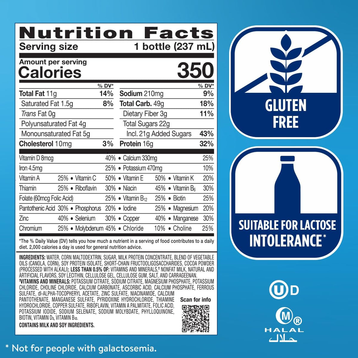 Milk Chocolate Nutrition Shake With Fiber, 24 Pack Y55535