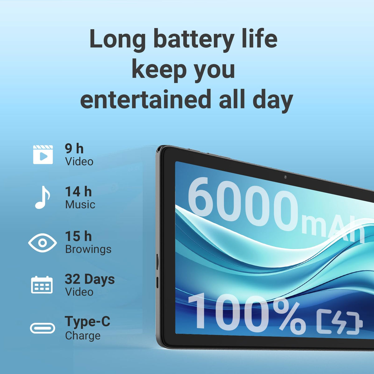 10.1" Android Tablet with Octa-core Processor 10GB RAM 64 GB ROM G669943