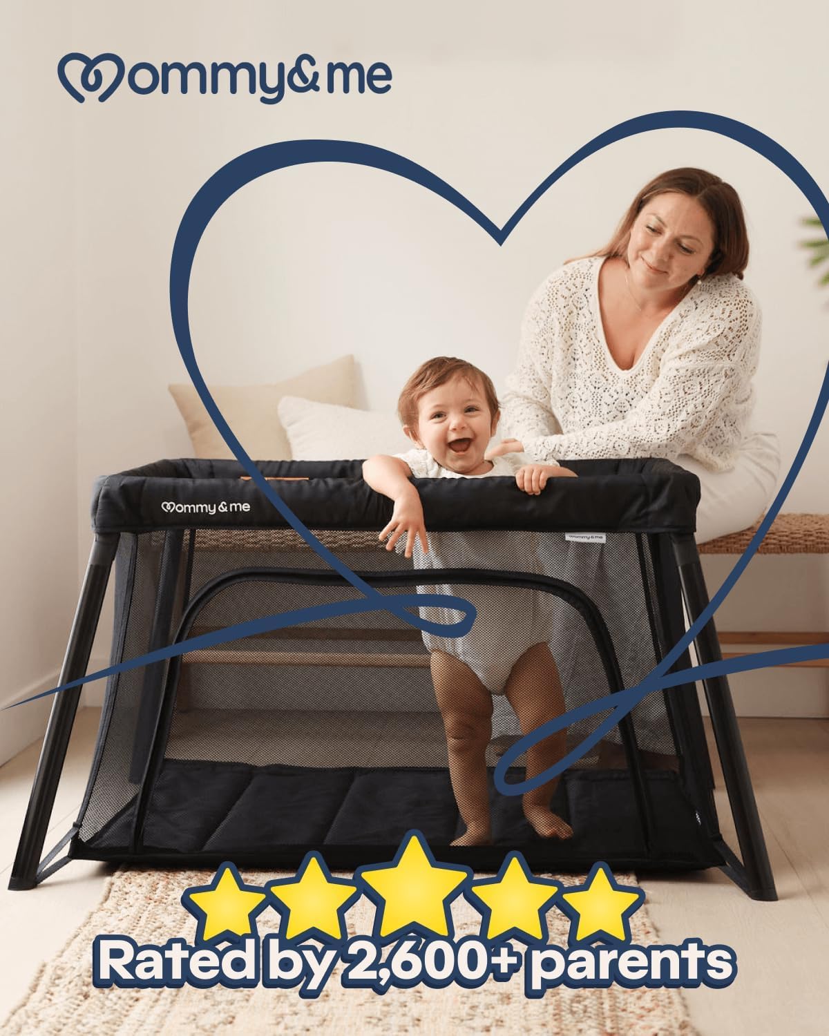 Black Travel Crib L112