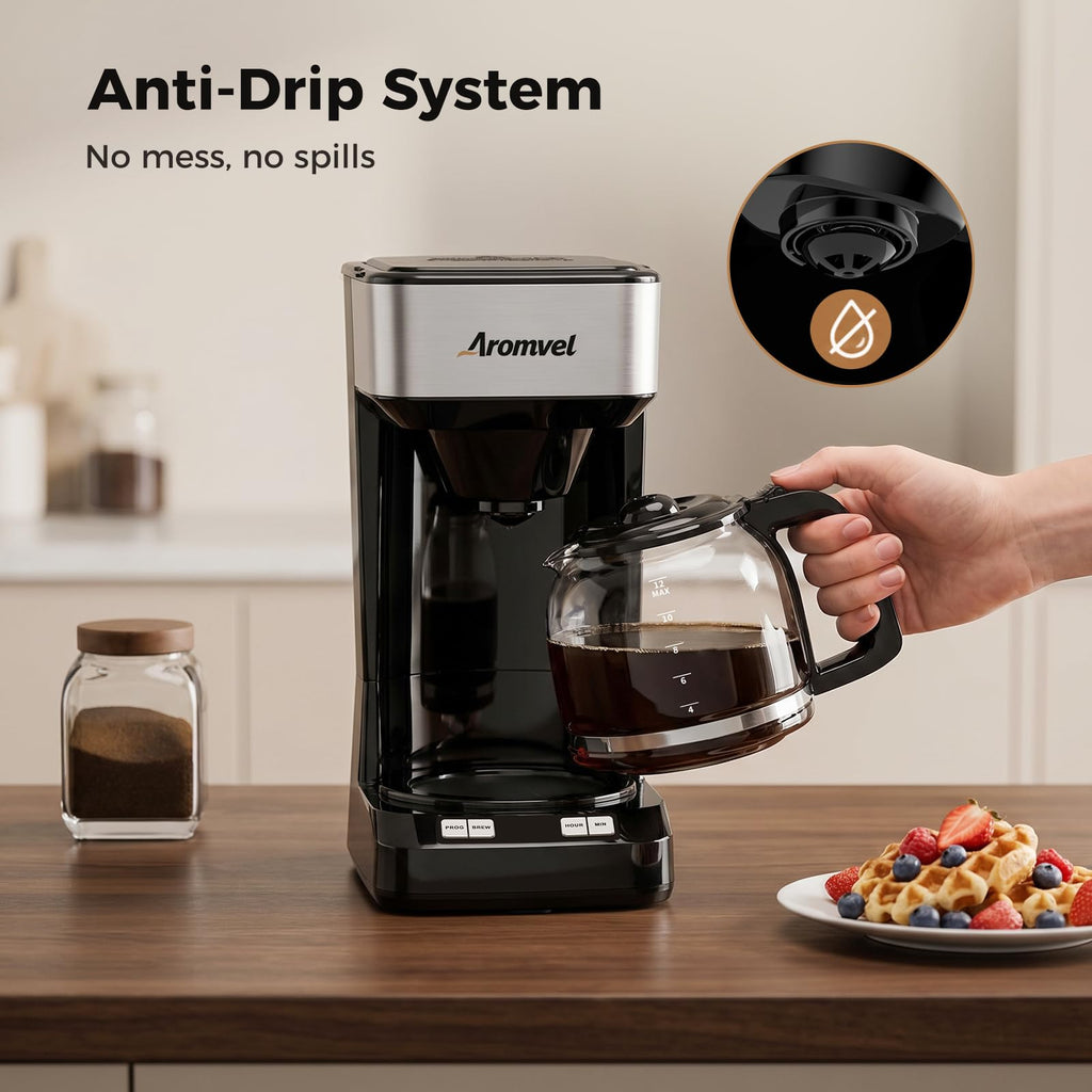 12-Cup Programmable Drip Coffee Maker with Glass Carafe V76276