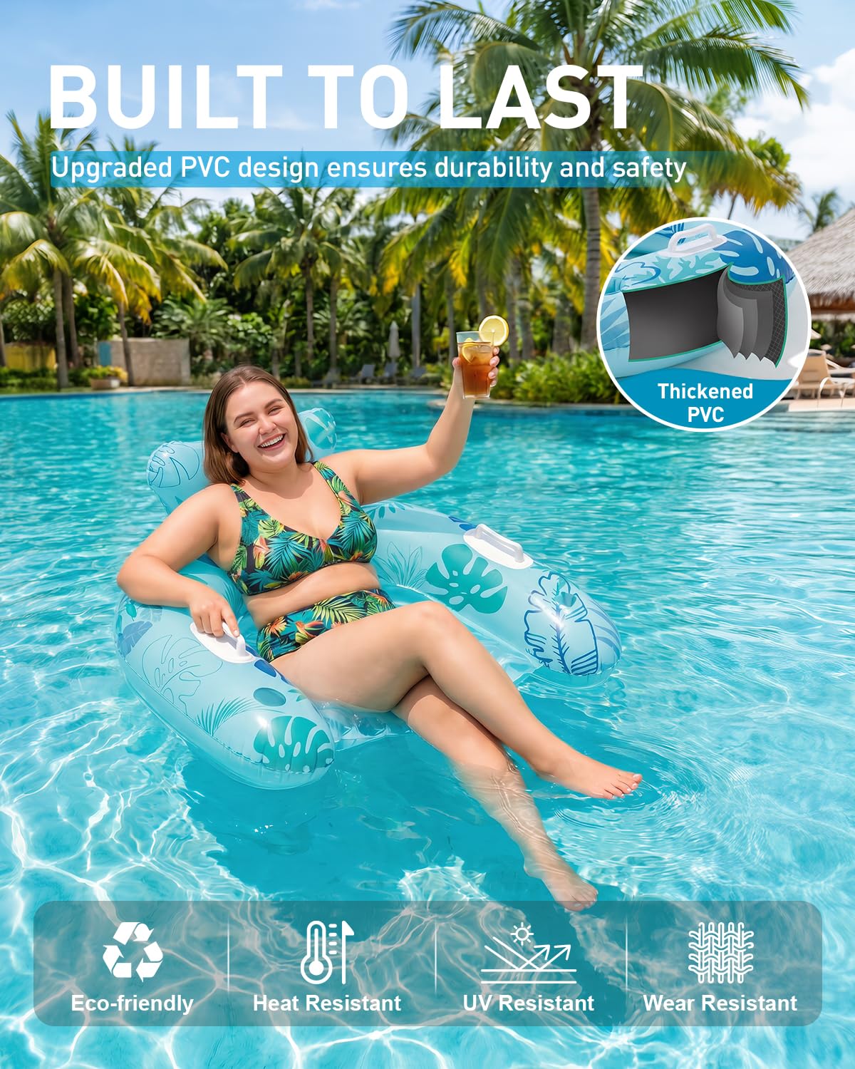 Inflatable Pool Floats with Cup Holders O149