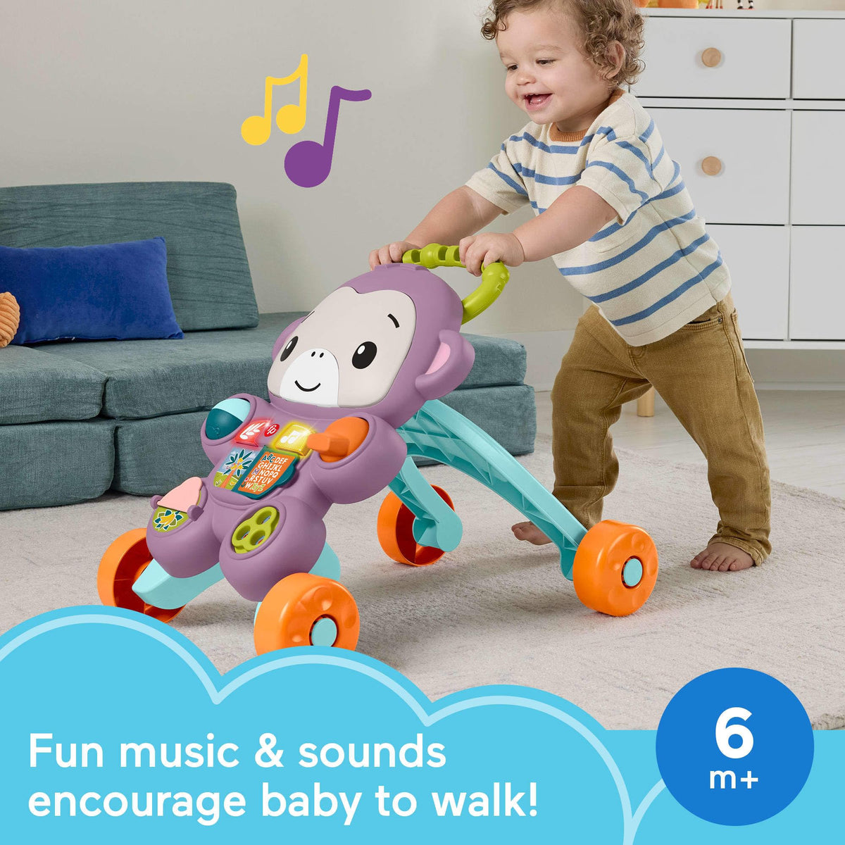 Purple Monkey Baby Walker with Music Lights & Activities V92578
