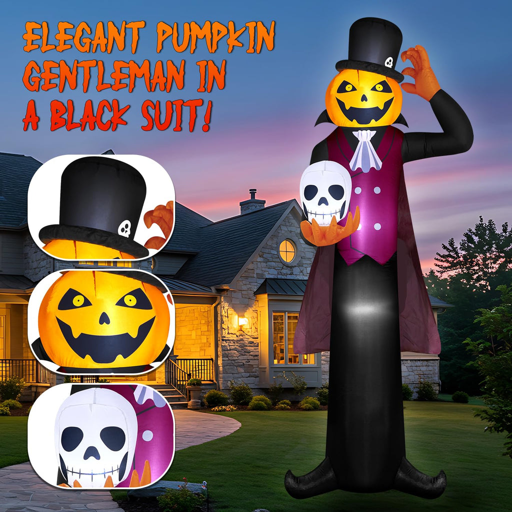 12FT Halloween Inflatables Pumpkin Ghost Vampire with LEDs T20822