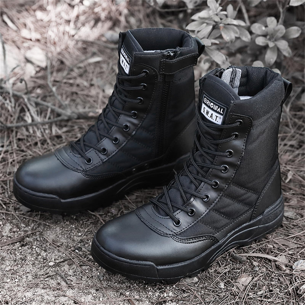 8 Inch High Top Suede Leather Military Tactical Boots O663626