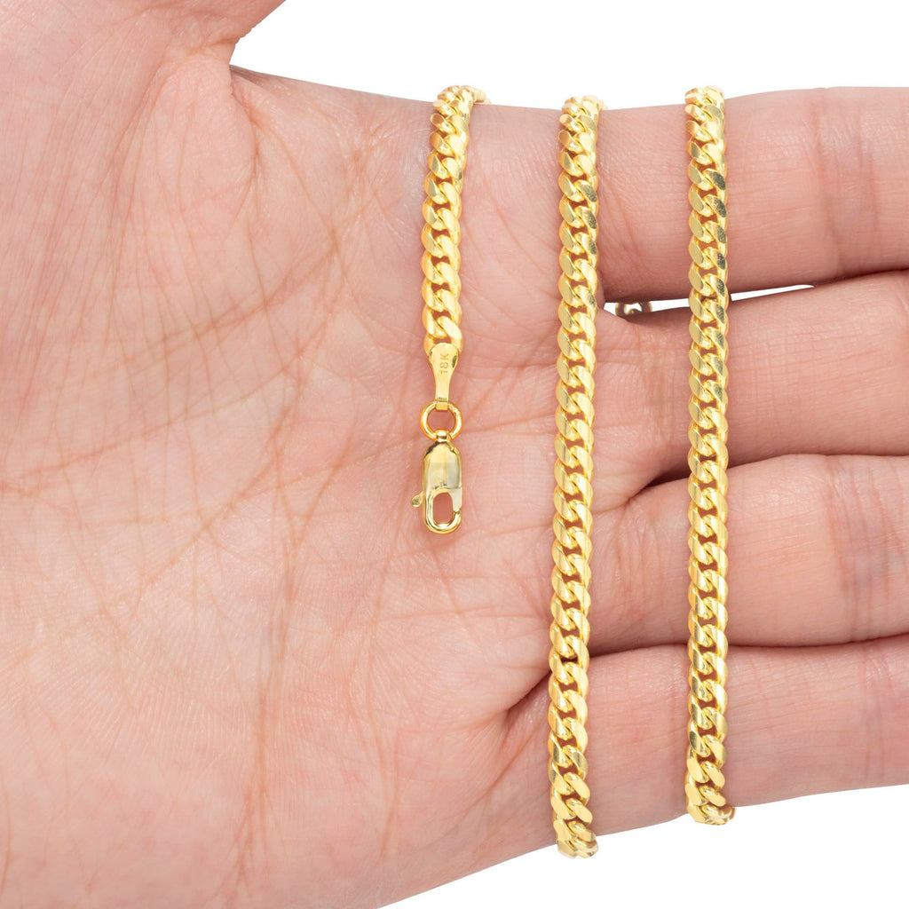 18k Yellow Gold Cuban Link Chain Necklace V9769