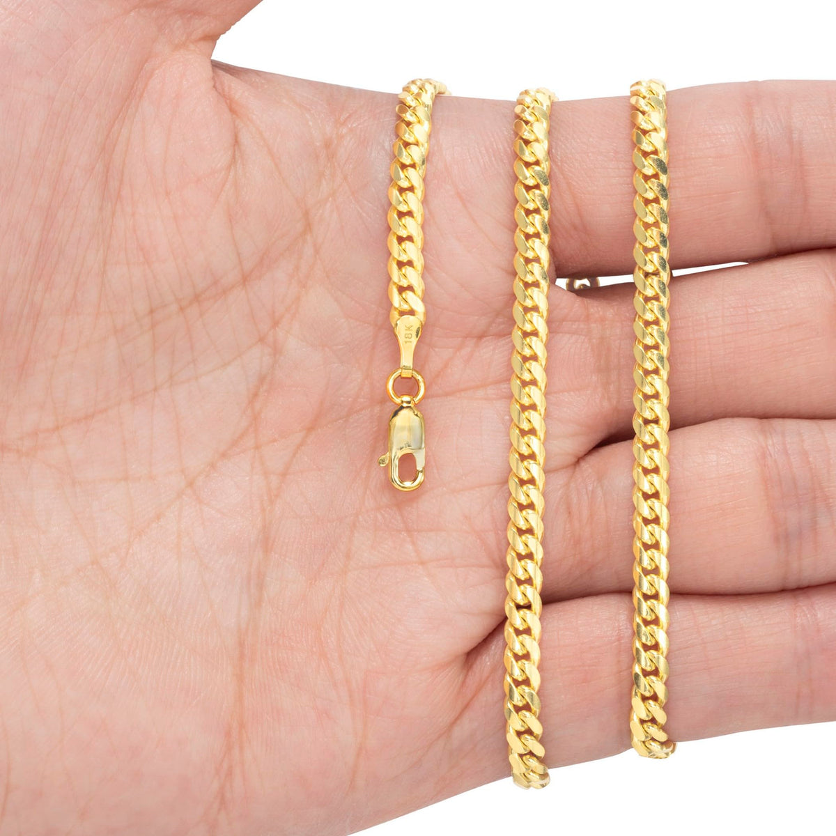 18k Yellow Gold Cuban Link Chain Necklace V9769