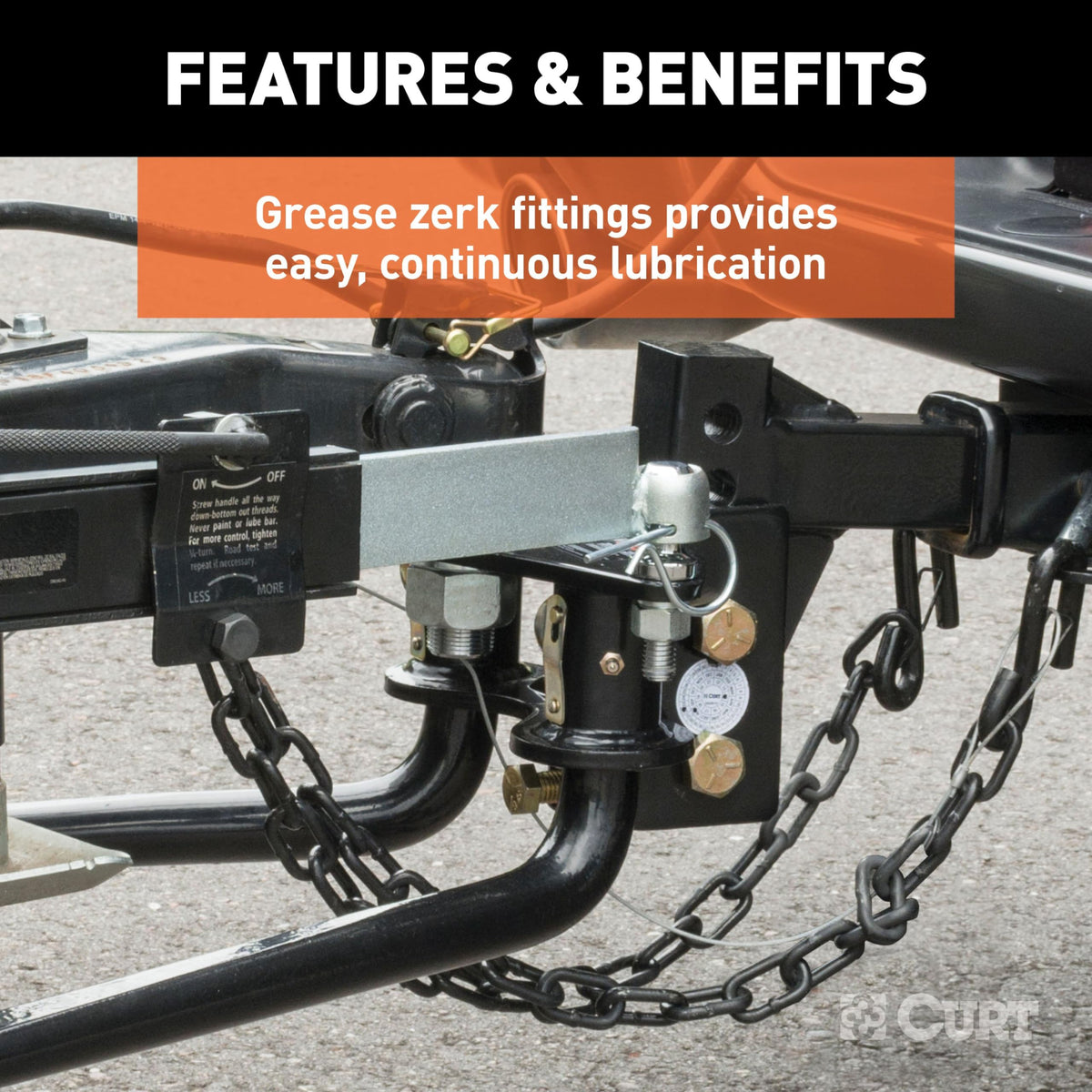 Round Bar Weight Distribution Hitch 14,000 lbs. 2-Inch Shank M1724
