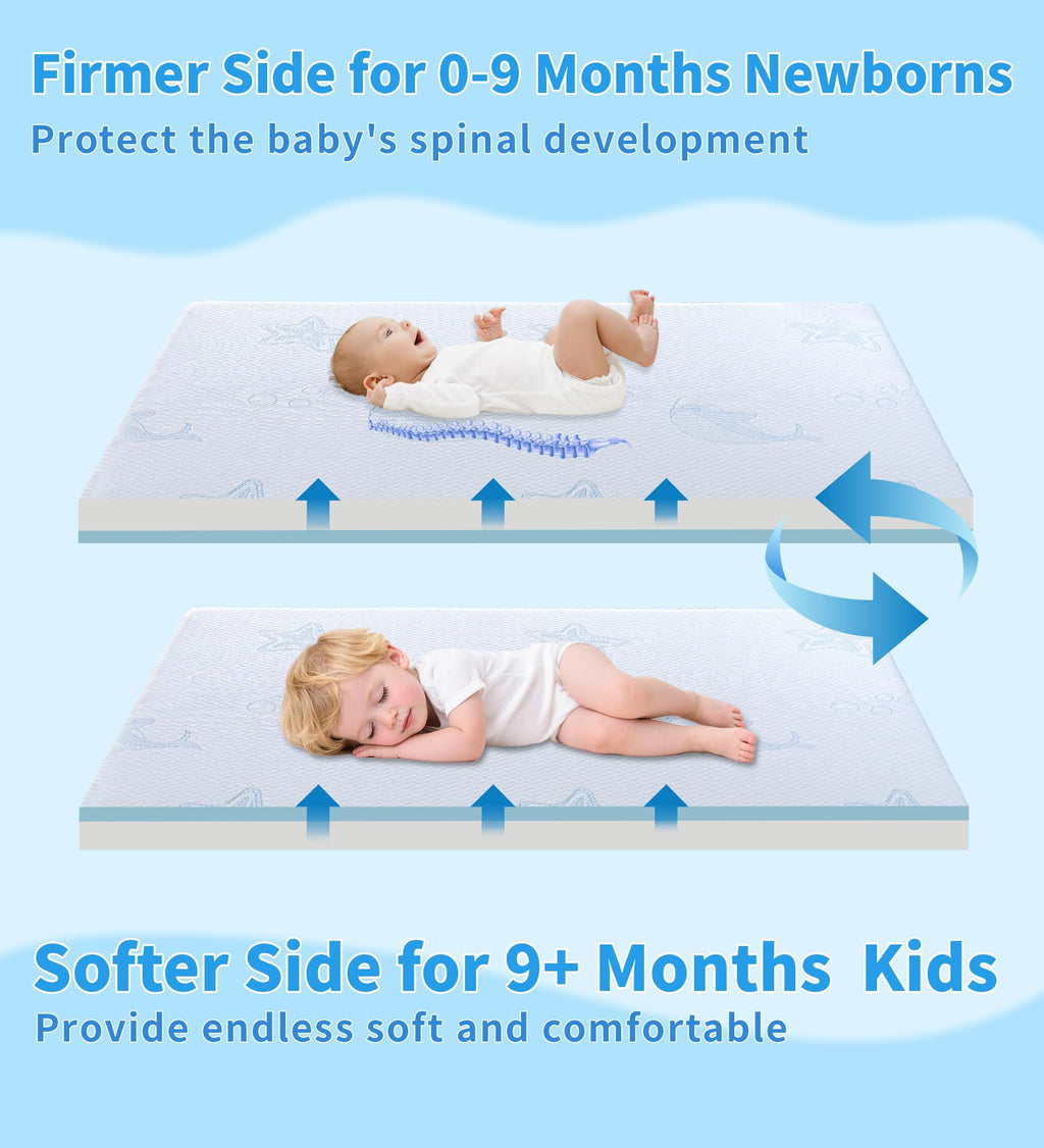 Dual-Sided Memory Foam Pack and Play Mattress with Removable Washable Cover X6803