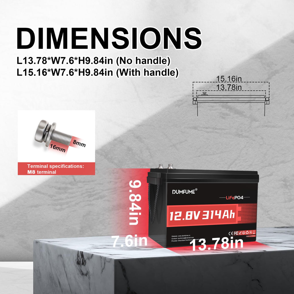 12V 300Ah LiFePO4 Battery 200A BMS E1354