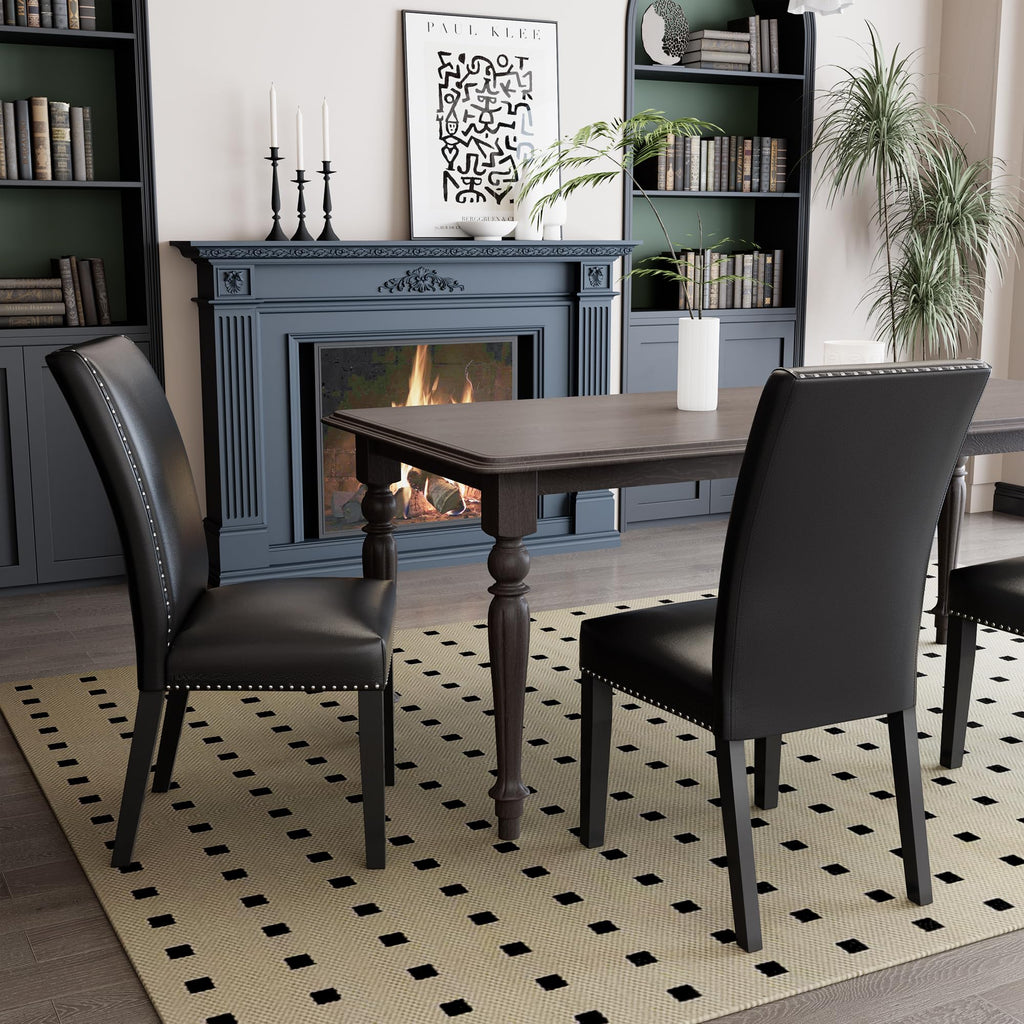 Black PU Dining Chairs Set of 2 N99796