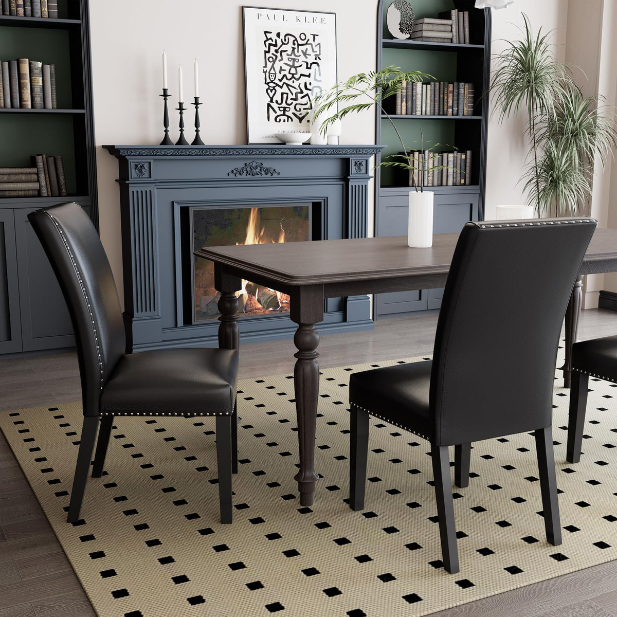 Black PU Dining Chairs Set of 2 N99796