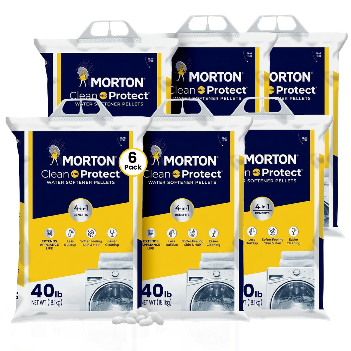Water Softener Salt Pellets 40 lb 6 Pack D417597