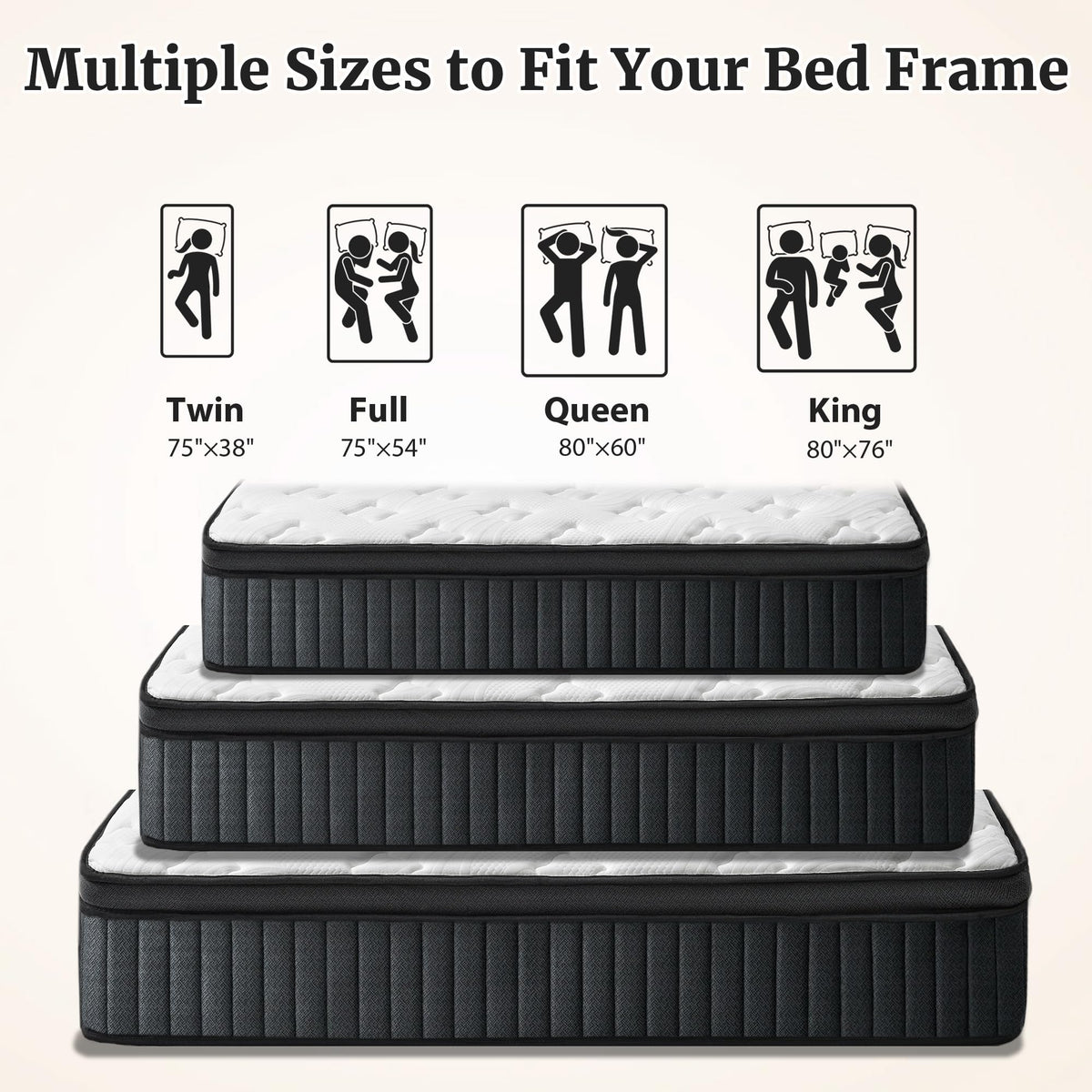 Full Size 12 Inch Firm Hybrid Memory Foam Mattress in a Box W17951