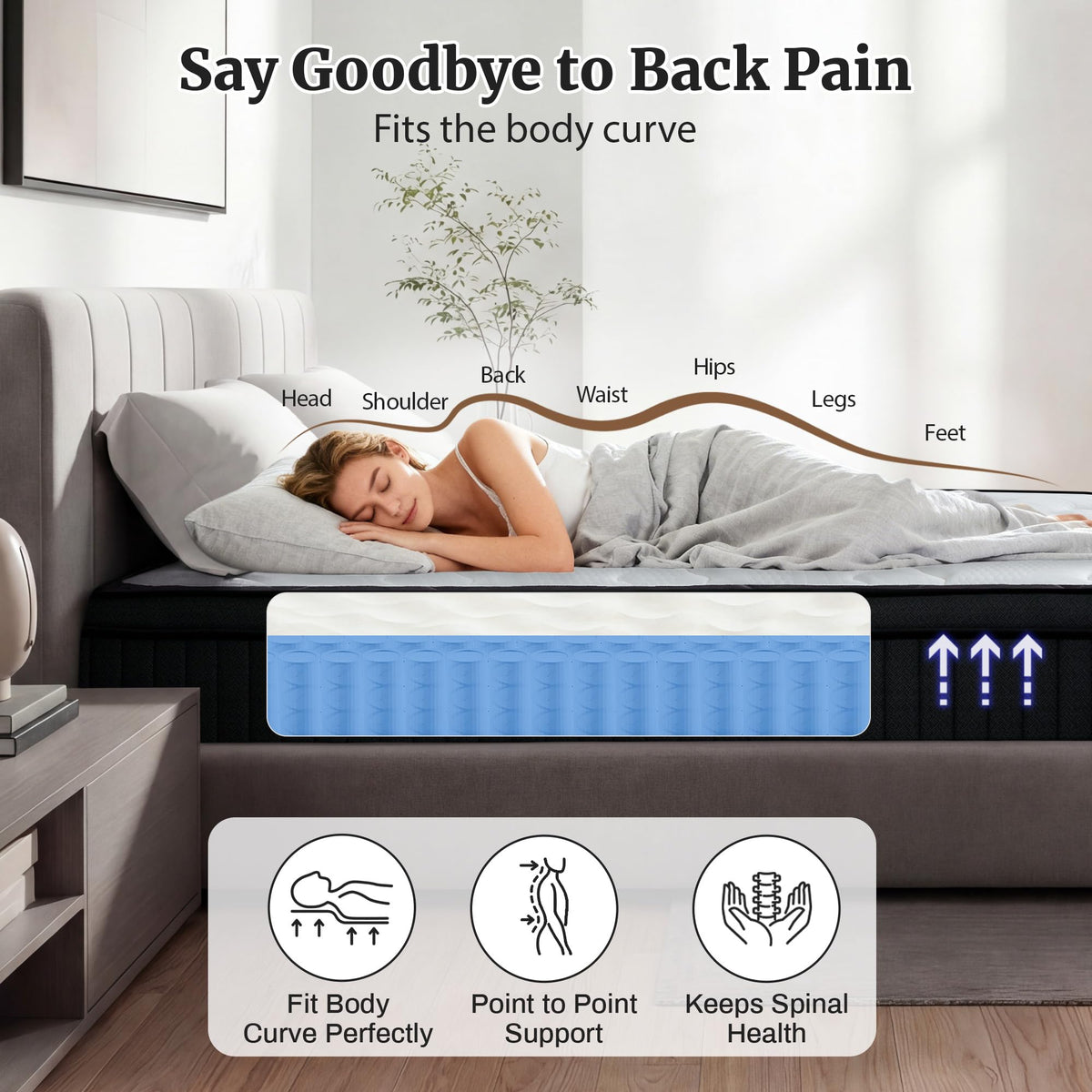 Full Size 12 Inch Firm Hybrid Memory Foam Mattress in a Box W17951