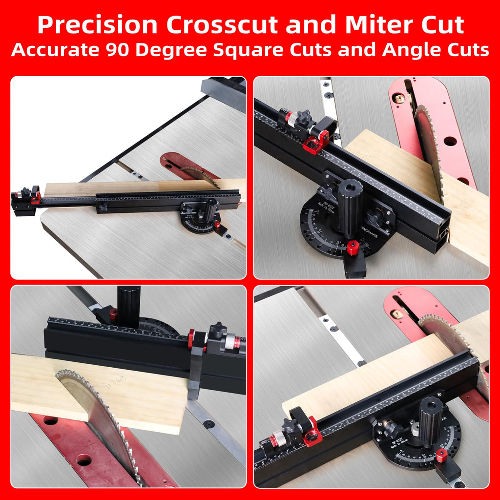 Table Saw Miter Gauge with Extendable Fence and Flip Stop D408444