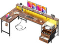 66'' L Shaped Computer Desk with Storage Drawers F44754