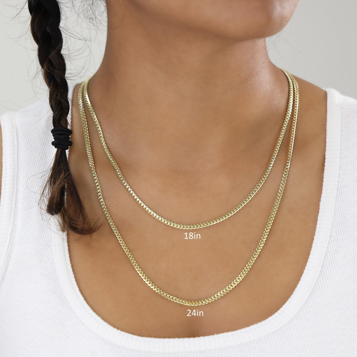 18k Yellow Gold Cuban Link Chain Necklace V9769