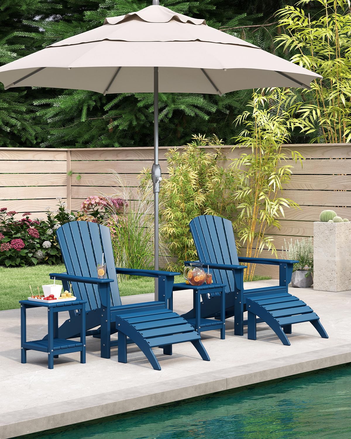 Oversized Adirondack Chairs Set of 2 Blue V654356