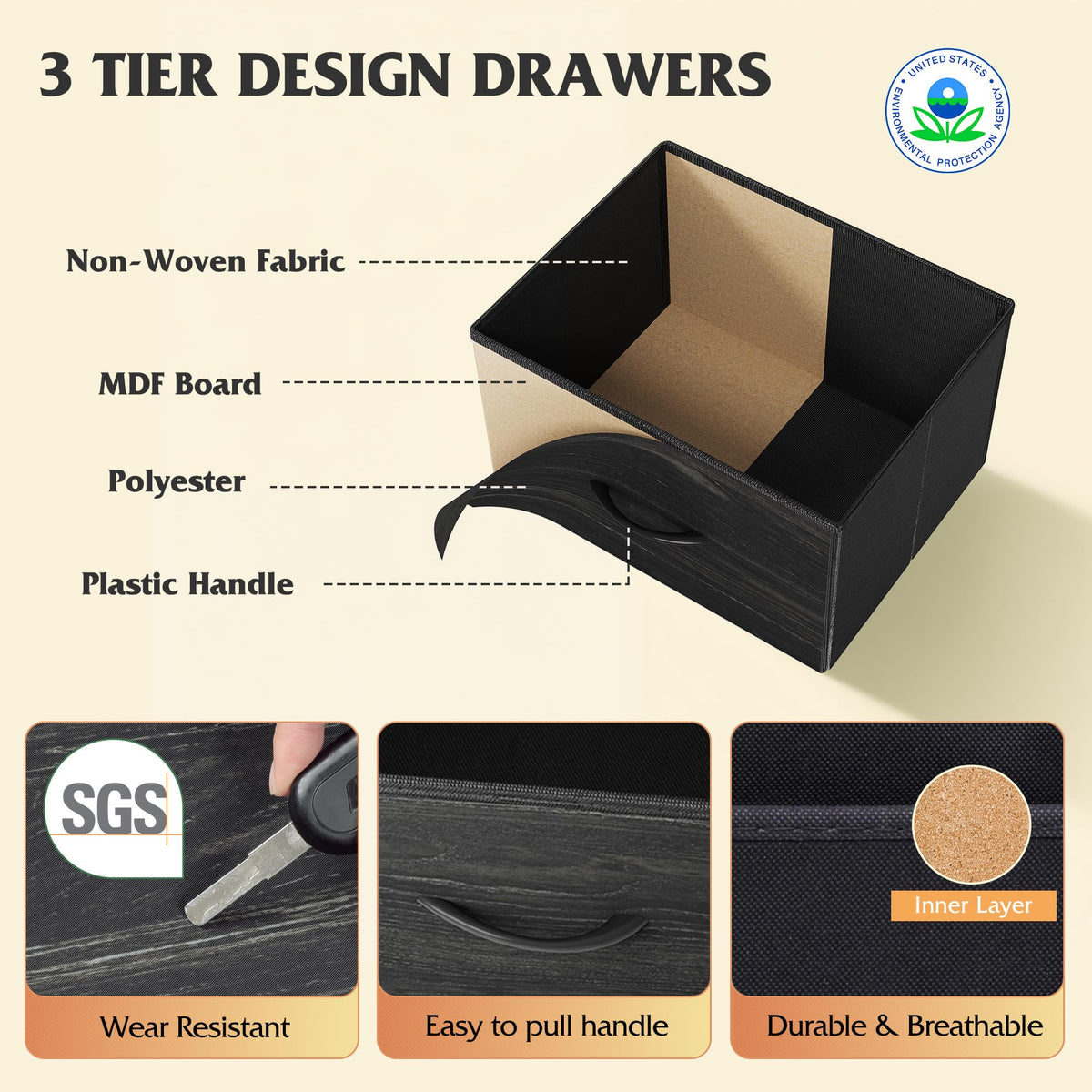 Black 9 Drawer Wood Dresser TV Stand V7775