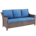 Brown PE Wicker Outdoor Sofa J493418