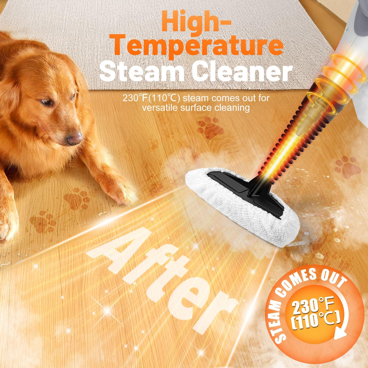 Handheld Pressurized Steam Cleaner with 11-Pieces Accessories S567