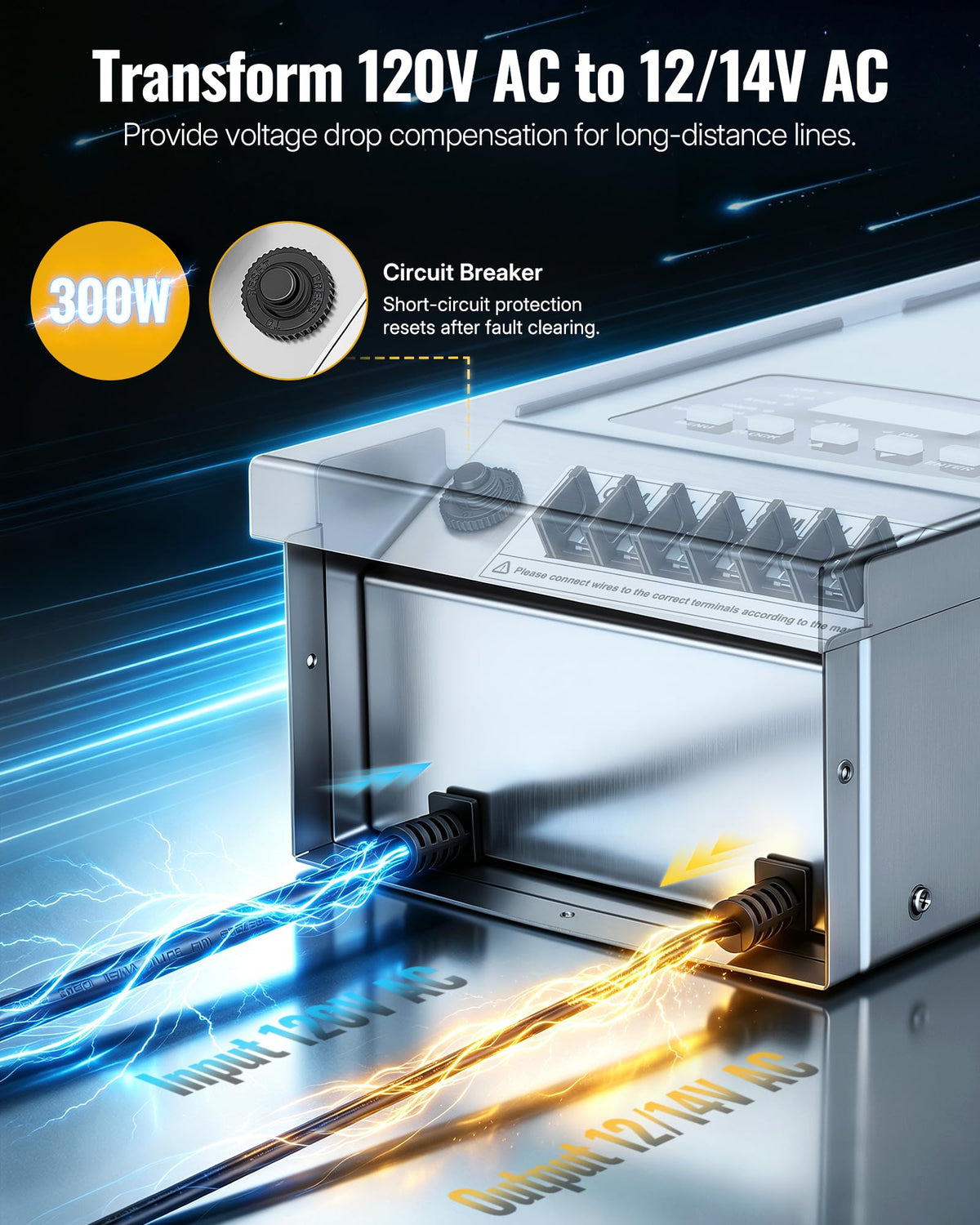 300W Low Voltage Landscape Transformer with Timer & Photocell Sensor H225