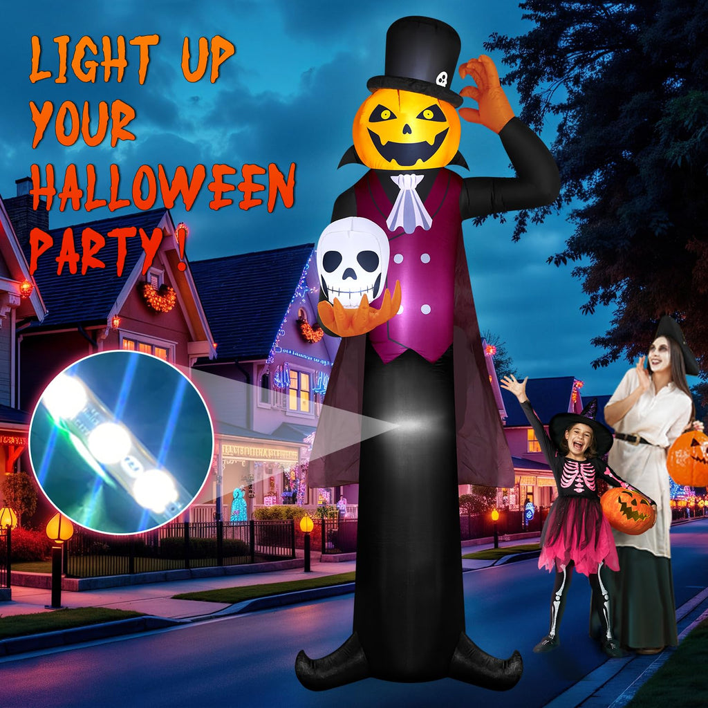 12FT Halloween Inflatables Pumpkin Ghost Vampire with LEDs T20822