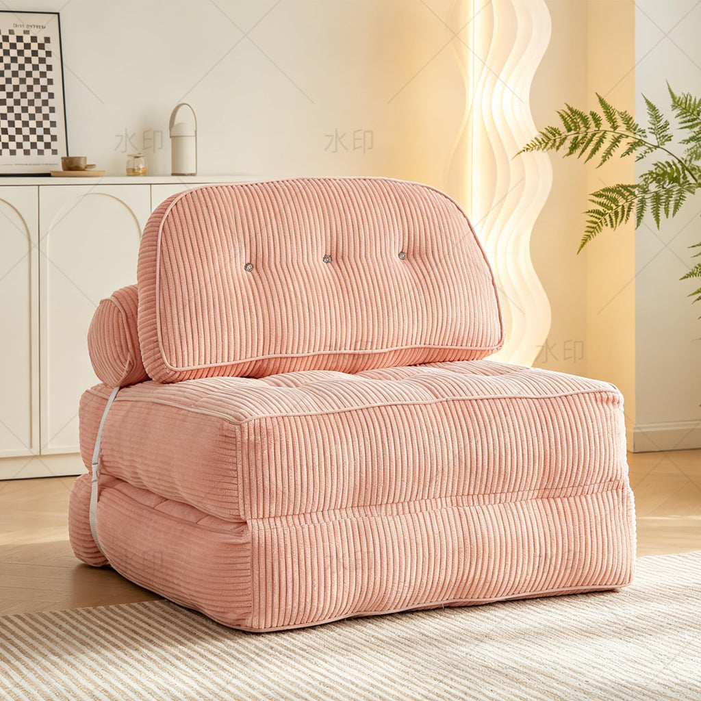 Pink Folding Futon Sleeper Sofa Bed Chair F4947