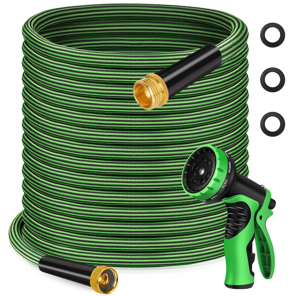 100FT Non-Expandable Kink-Free Garden Hose with Spray Nozzle F341