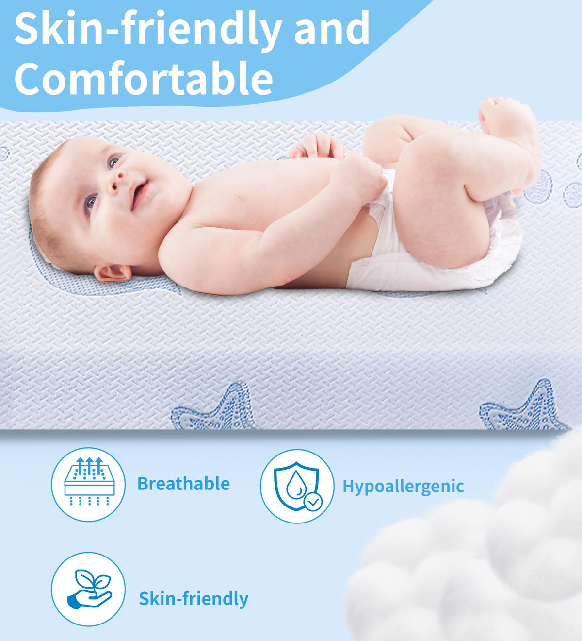 Dual-Sided Memory Foam Pack and Play Mattress with Removable Washable Cover X6803