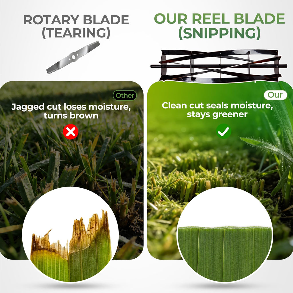 16-Inch Cordless Electric Reel Lawn Mower with 2 Batteries E655831