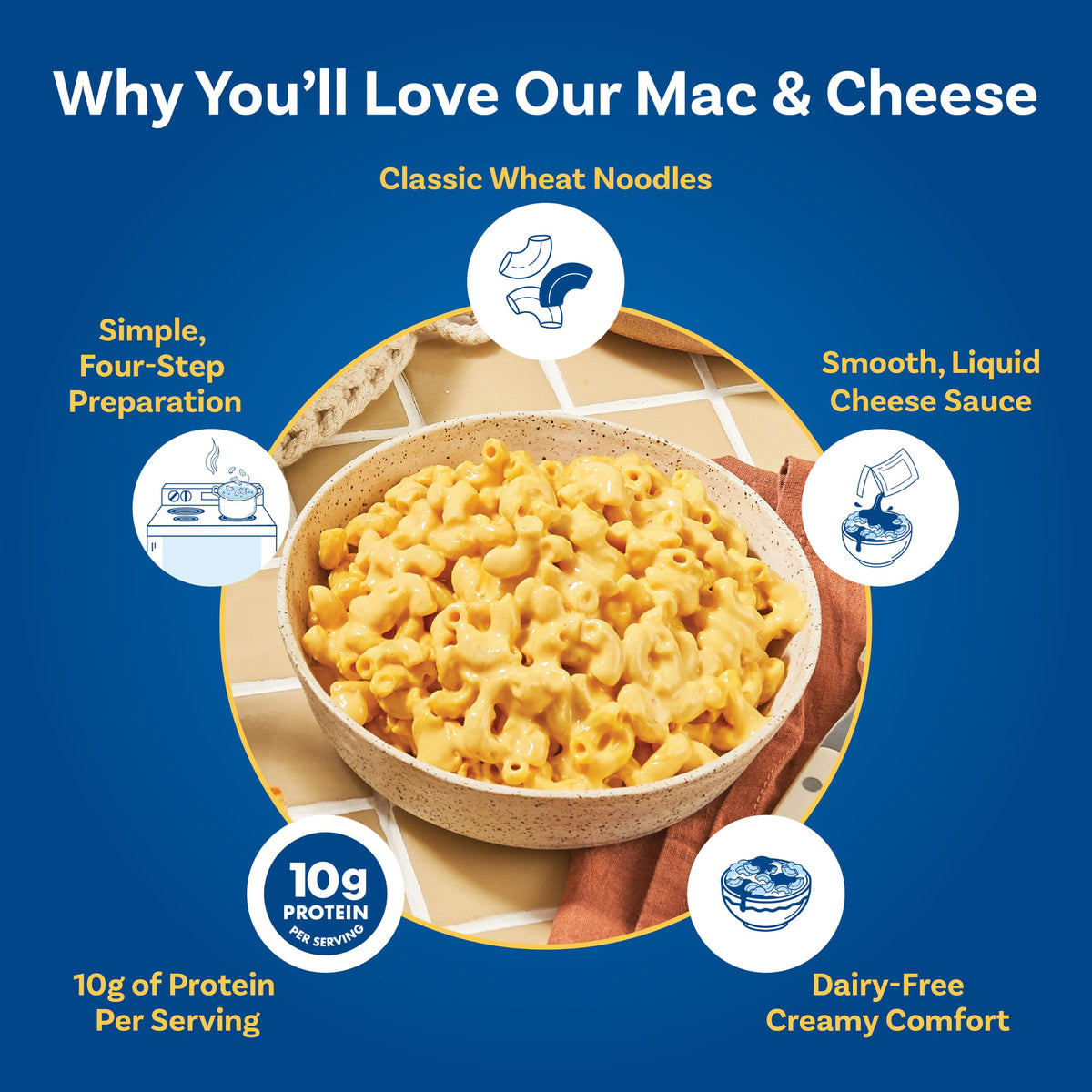 Dairy Free Cheddar Protein Mac and Cheese 8 Count N847