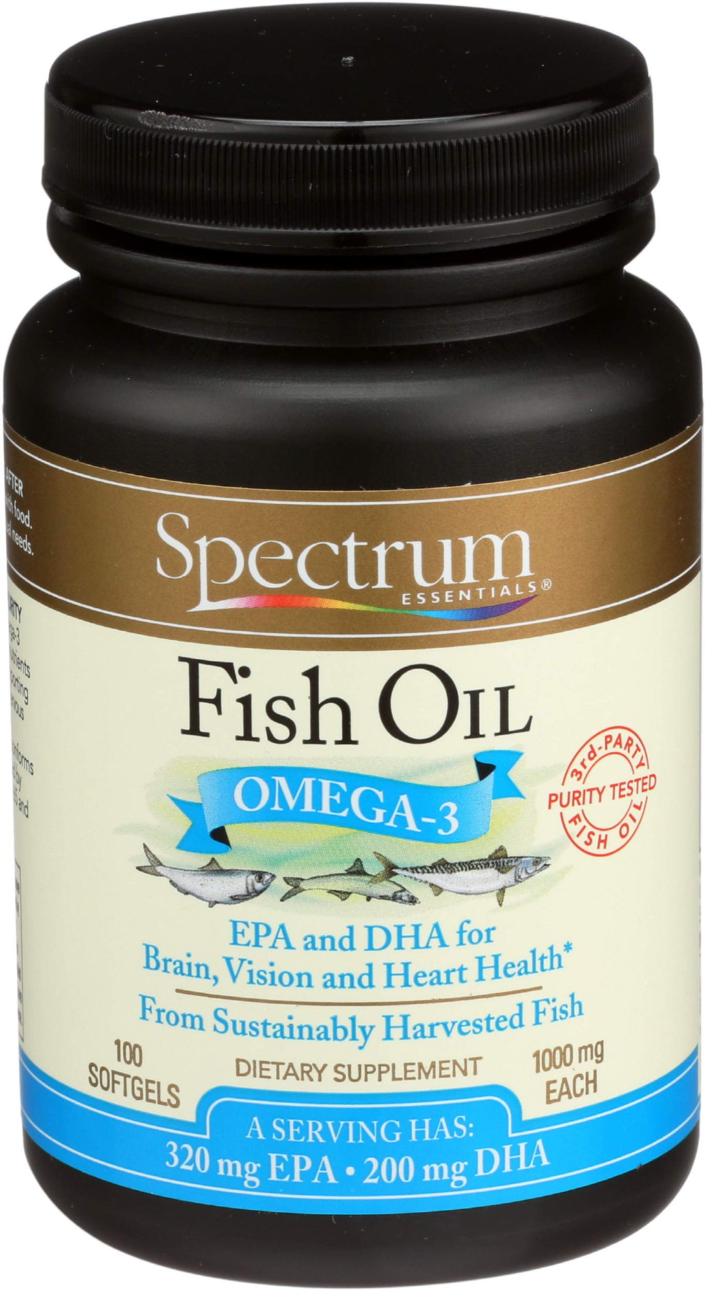 Fish Oil Omega-3 1000 mg 100 Count Softgels Q534