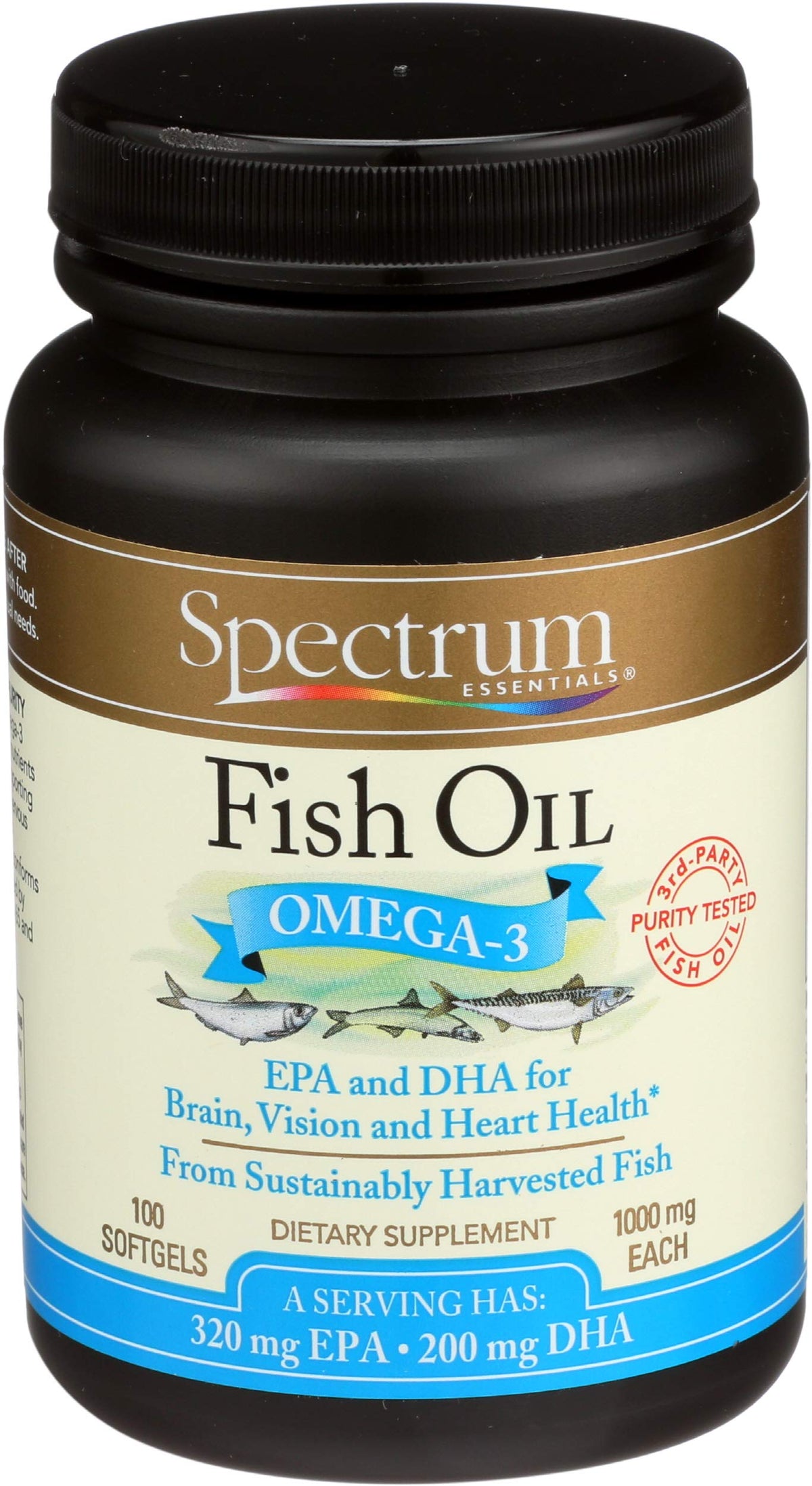 Fish Oil Omega-3 1000 mg 100 Count Softgels Q534