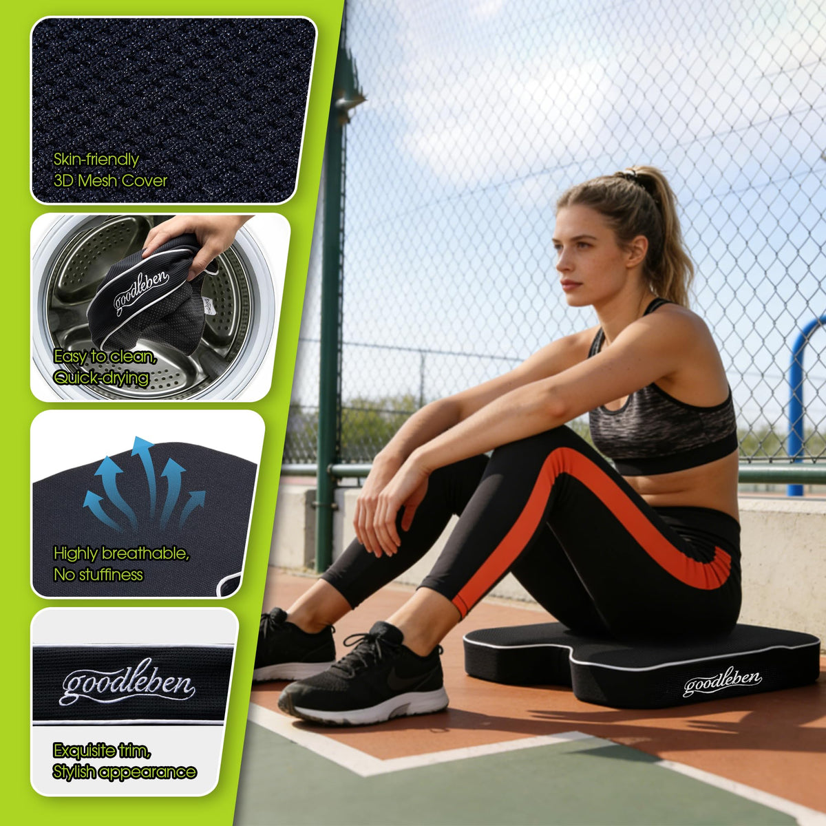Dual-Layer Foam Breathable Waterproof Stadium Cushion D69083