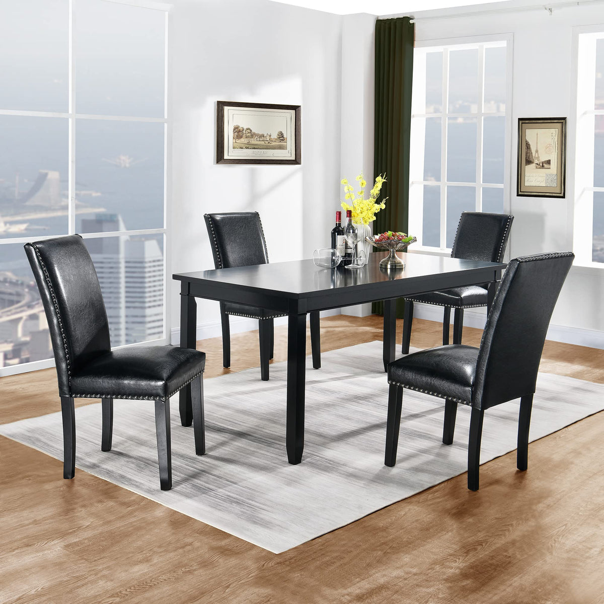 Black PU Dining Chairs Set of 2 N99796