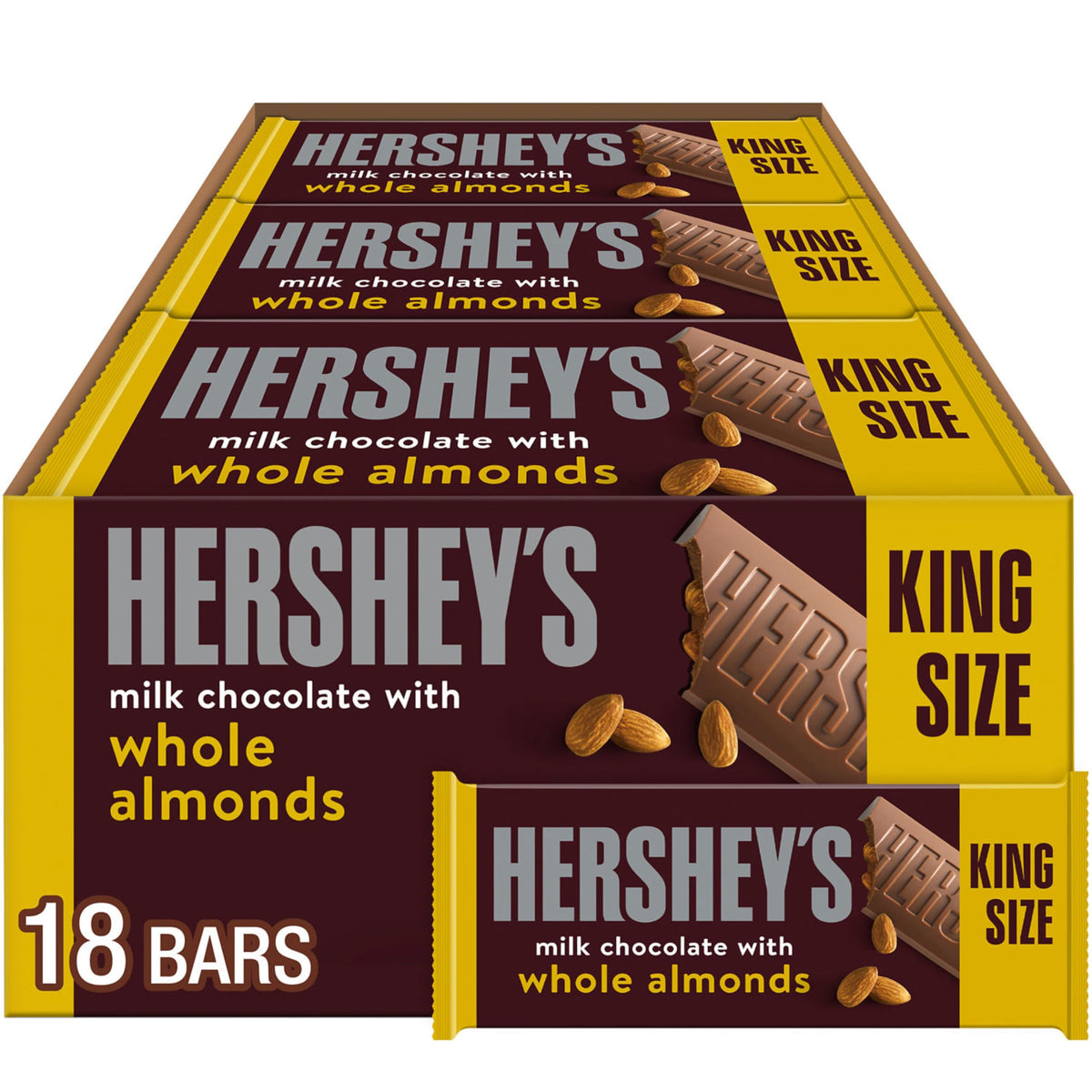 Milk Chocolate with Whole Almonds Candy Bars 2.6 oz 18 Count F2060