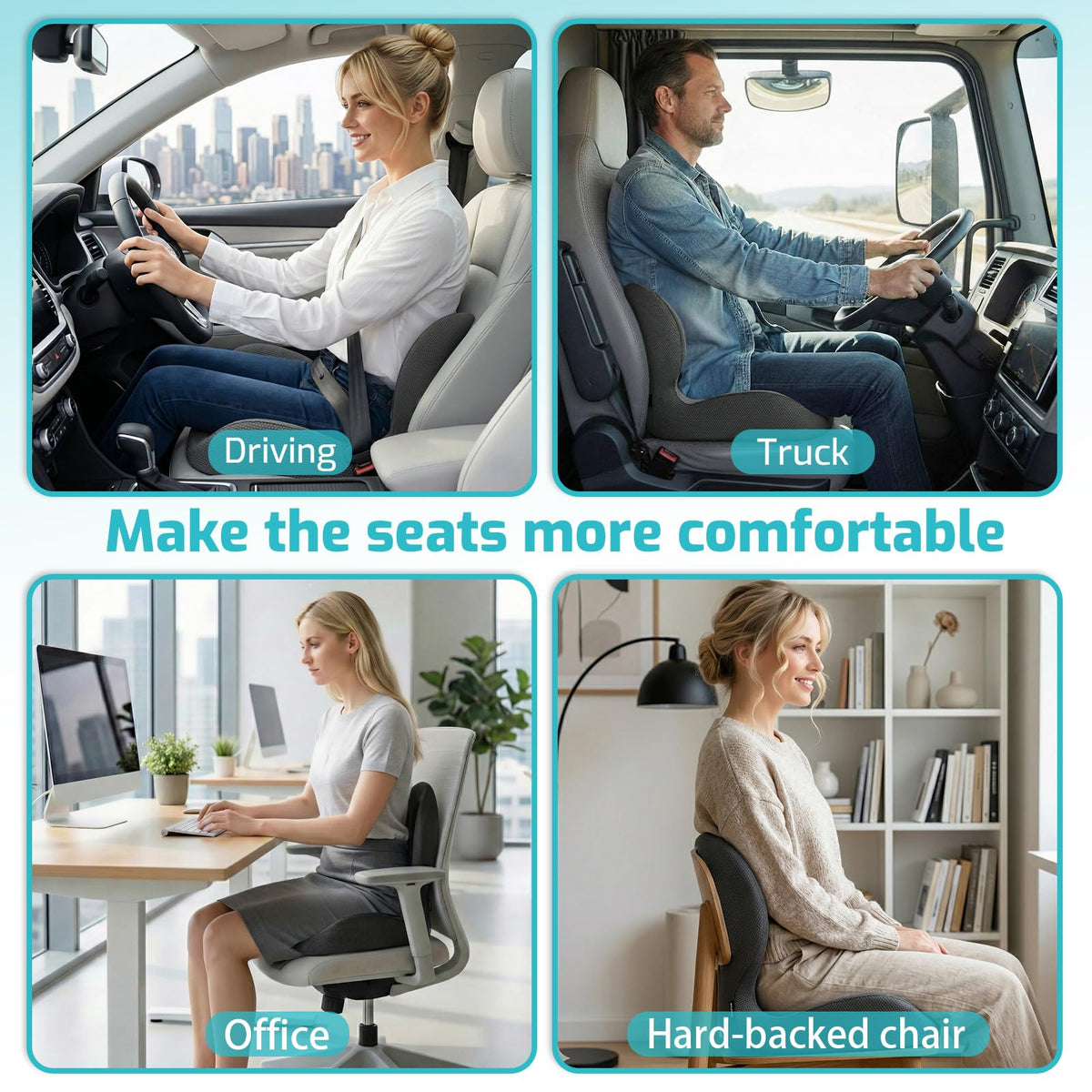 Ergonomic Seat Cushion & Lumbar Support Pillow B782352