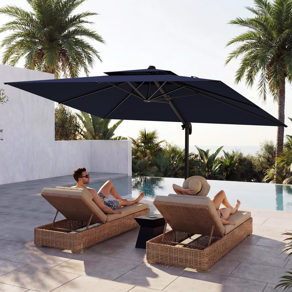 10x13 FT Cantilever Patio Umbrella with Base X98734
