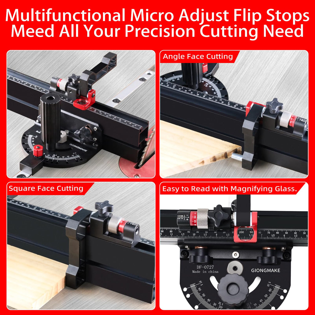 Table Saw Miter Gauge with Extendable Fence and Flip Stop D408444